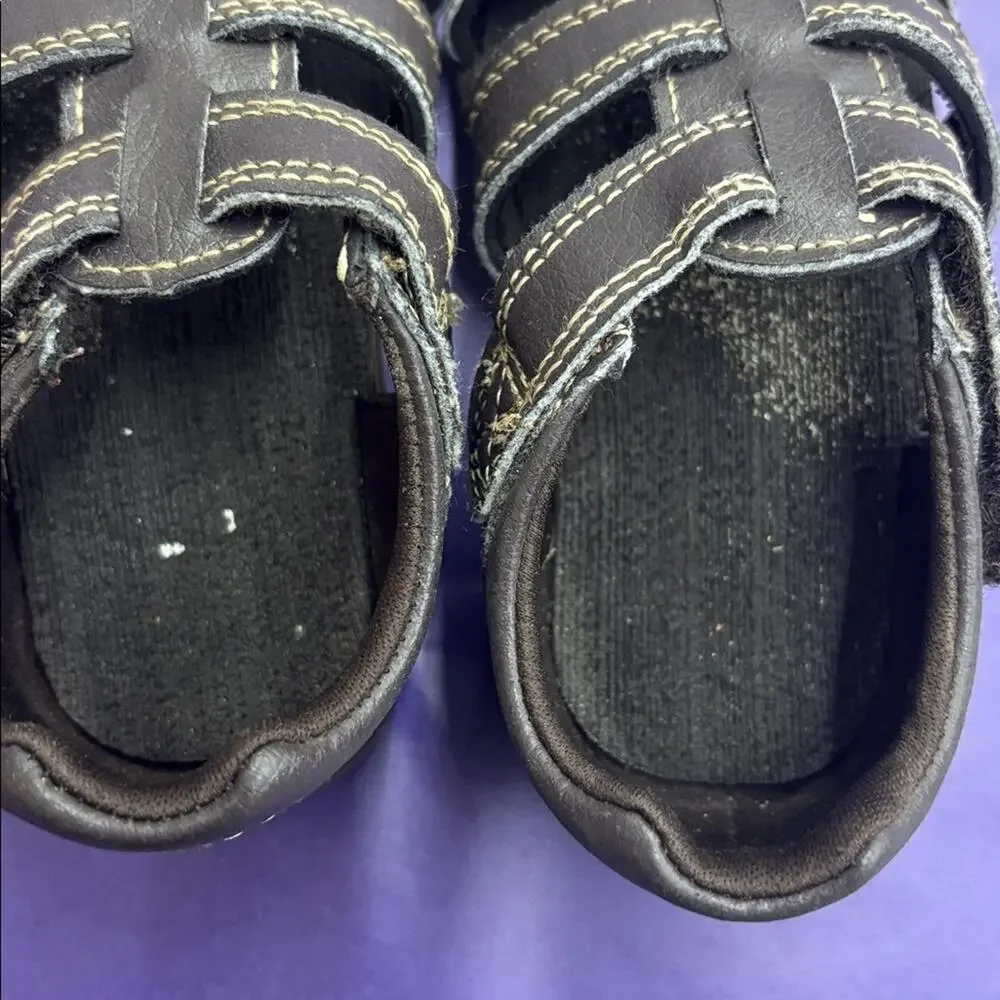 Garanimals Brown Baby Sandals with Velcro Closure Size 5
